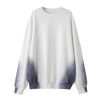 China Custom High Quality Anti-wrinkle Tied Dyed Single White Printed Casual Sports Men's Crewneck Hoodie Crewneck Sweatshirt for sale