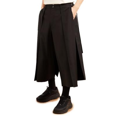 China Viable Customized Casual Wide-Leg Pleated Pants For Trousers 100% Polyester Unisex Warm Up Pants Plus Size Mens Trousers And Slacks for sale