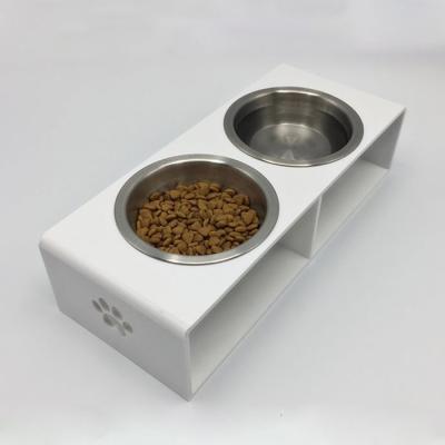 China Pet Feeder Automatic Thermal Bending Acrylic Holder with Pet Bowls Acrylic Pet Bowls Feeder Wholesale for sale