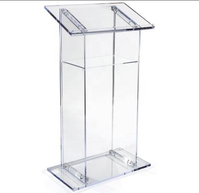 China Eco - Friendly Transparent Floor Standing Acrylic Lectern Platform Podium Lectern for sale