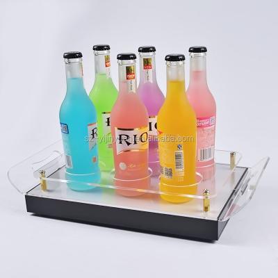 China light up acrylic LED wine tray LED light shot glass tray SZ-AT-0004 for sale