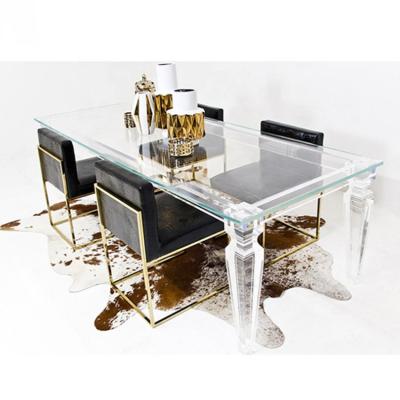 China Modern room simple and modern acrylic creative and personalized transparent furniture dining table desk customized for sale