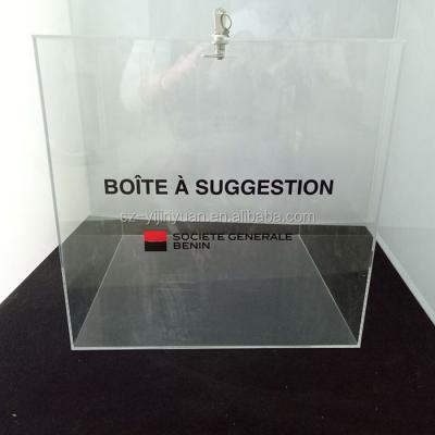 China OEM Cheap High Quality Colorful Acrylic Voting Suggestion Donation Boxes for sale