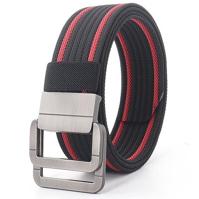 China New Response Metal Double Ring Buckle Outdoor Quick Decorative Troop Style Belt Canvas Thickening Tactical Belt for sale