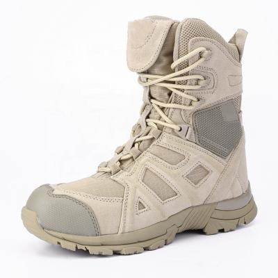 China Outdoor Leather Mens Desert Shoe High Boots Brown Trekking Combat Tactical Boots for sale