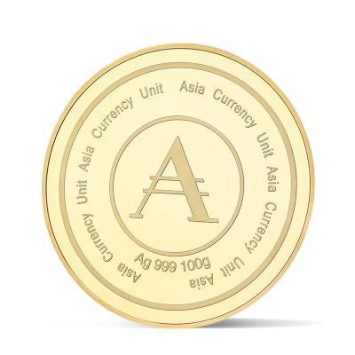 China China Customized Die Casting 3D Logo Engraving Luminous Gold Aluminum Alloy Metal Coin for sale