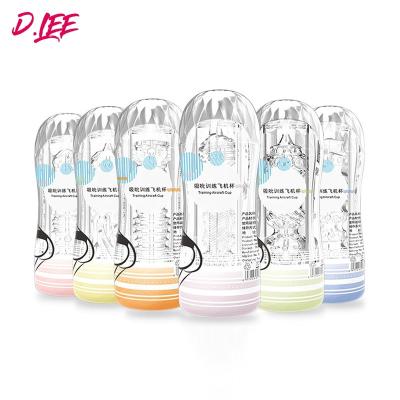 China Sucking Traning Masturbator For Man ABS Gently Sucking Male Masturbation Cup Climax Elasticity Transparent Masturbation Device For Men D.LEE for sale