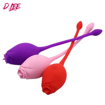 China Waterproof USB Rose Vibrator Egg Sex Toy 10 Vibration Mode Women ABS Adult Woman Masturbate Vibrator Peak Sexy Toys D.Lee for sale