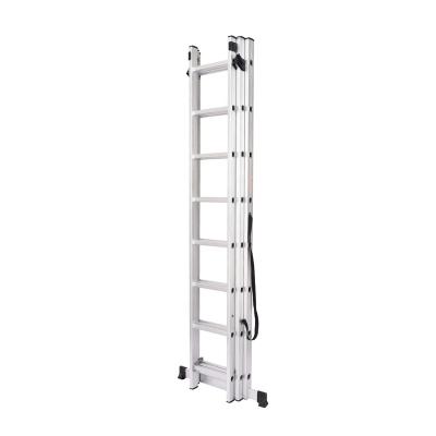 China Folding Ladders Combination Ladders 8M Aluminum Folding 12 Steps Telescopic Scaffolding 3 Non-Slip Feet for sale