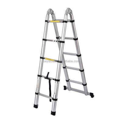 China Folding Ladders 12.5ft Aluminum Telescoping Ladder Extension Folding To Cover Outdoor Business Working And Over 150kgs for sale