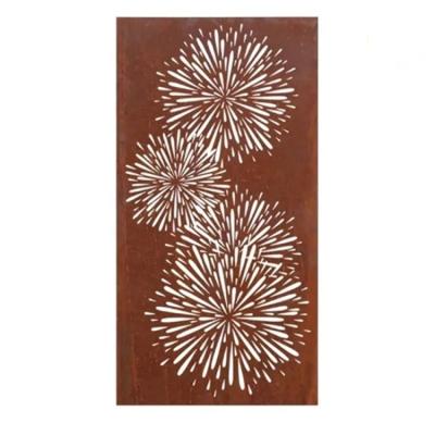 China Easy Installment Living Room Art Metal Panels Corten Steel Decorative Perforated Metal Screen for sale