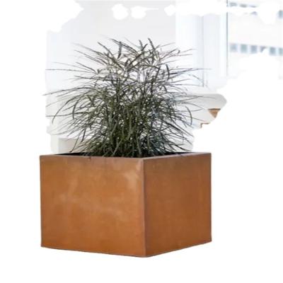 China CLASSIC Cylinder Corten Planter Garden Planters Outdoor Steel Flower Pot for sale