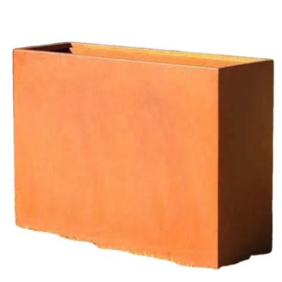 China CLASSIC Rectangular Garden Metal Planter Flower Pot Corten Steel Flower Pot for sale