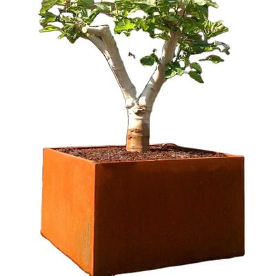 China Beautiful high quality firm and durable flowerpot corten steel flower planters for sale for sale