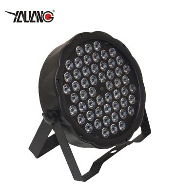 China Stage background /garden 54led par light mini flat rgb plastic led stage parcan led wash light led par64 slim par light for sale