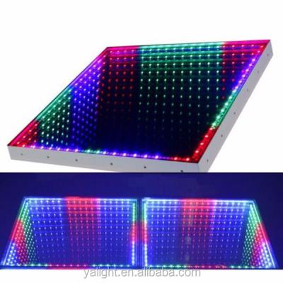 China Time Tunnel 3D Effect Decoration Wedding Led Lighted Glass Dance Floor 505x505x98mm for sale