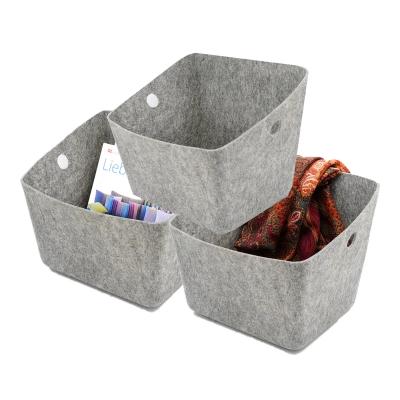 China Modern 3-Piece Storage Basket Felt Open Storage Bins for sale