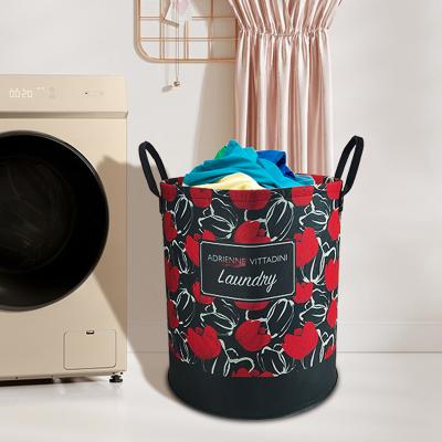 China Modern Foldable Bucket Felt Clothing Laundry Hamper Basket for sale