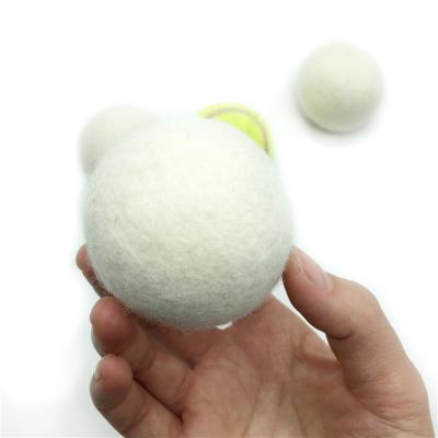 China 6 Cm Eco - Friendly White Organic Wool Drier Ball For Laundry for sale