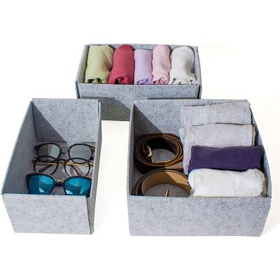 China Sustainable Felt Foldable Dresser Drawer Organizers For Clothing for sale