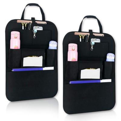 China Minimalist Felt Car Organizers Covers 6 Storage Pockets Protectors for Tissue Paper, Bottled Water and Tissue Tablet for sale