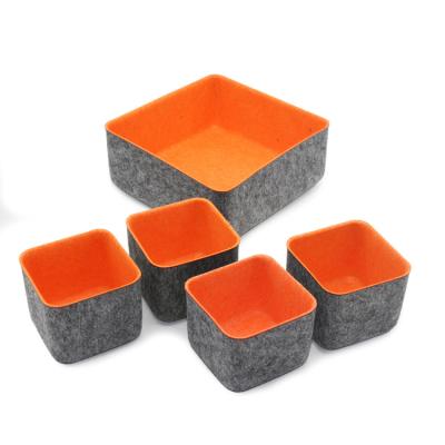 China Sustainable Classic Jewelry Box Felt Drawer Divider Felt Storage Bin for sale