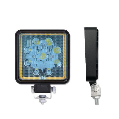 China Hot Selling 27W 42MM 4 Inch Square With Ring Light LED Work Light Wholesale Universal Aluminum DC12V 24V 9Beads 8000lm 6000k WORK LIGHT for sale