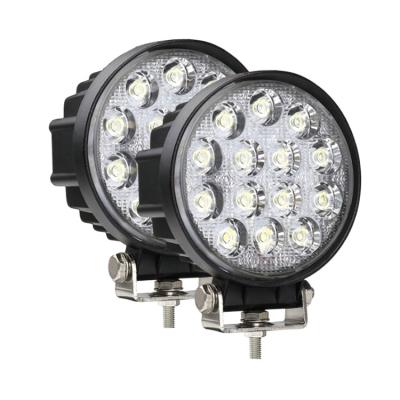 China Auto Lighting System Car Led Work 42W 12V 38-42MM 5 Inch Aluminum Round LED Work 14 Beads 6000lm Light Universal WORK LIGHT for sale