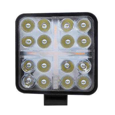 China 48w led work light 4inch white work light and yellow turn signal aluminum work light DC12V 6000K for truck led tractor working light WORK LIGHT for sale