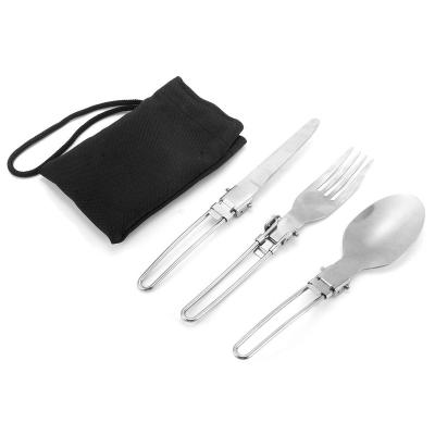 China Outdoor Multifunctional Spoon Picnic Knife Fork Knife Wholesale Stainless Steel Portable Tableware for sale