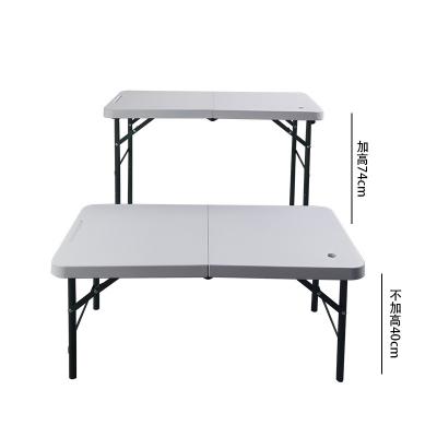 China Portable Convenient Plastic Night Market Outdoor Folding Table Outdoor BBQ Table 0.9M Advertising Conference Square Table for sale