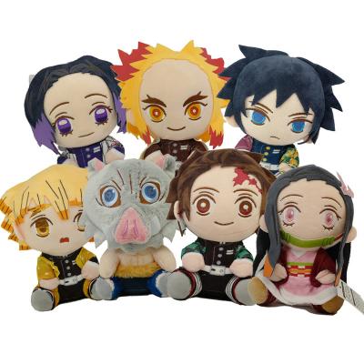 China No Sitting Yaiba Tanjirou Nezuko's Gift Plush Toy Wholesale Anime Cartoon 20cm Kimetsu Demon Slayer Stuffed Doll Children's Gift for sale