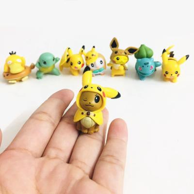 China Hot Sale 4-5cm Cartoon Toy High Quality 8pcs/set Cartoon Toys Action Numbers For Push Monday Toys For Pika Chu Game Toys for sale