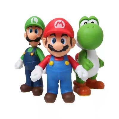 China Handmade Toy Anime Mario Cartoon Mario Mushroom Action Figure Decoration Mario Mushroom Figure Cake Topper Car Decoration Model for sale