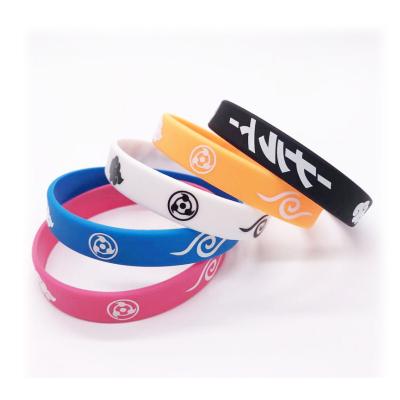 China Show Anime Unisex Uzumaki Leaf Thickened Material Color Logo Silicone Multiple Cartoon Character Bracelet for sale