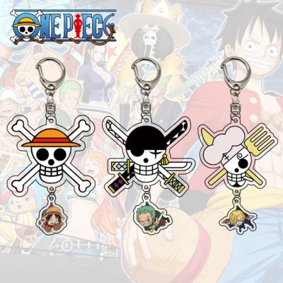 China Transparent Cartoon Luffy Pendant Chopper Acrylic Keychain from Carry Anime One Piece Peripheral for sale