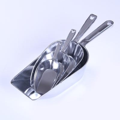 China Cast Aluminum Cast Aluminum Scoop Food Flour Candy Grain Bar Dry Ice Disposable Serving Scoop Shovel For Bar Kitchen for sale