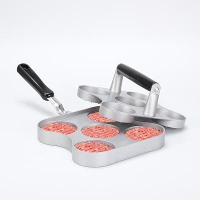 China Viable Non-Stick Quinary Burger Press Aluminum Grill Beef Grill Meat Burger Press Food Mold Kichen Tool for sale