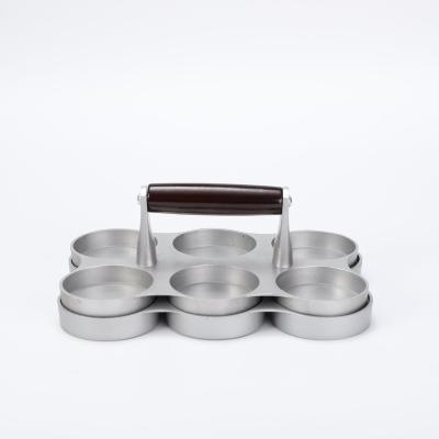 China Viable Hamburger Press Six-at-a-Time Round Shape Hamburger Press Non-Stick Sixfold Aluminum Alloy Meat Press for sale