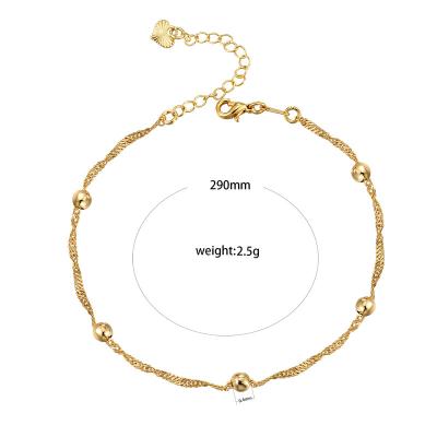 China CLASSIC American Popular Elfic Simple Design Anklets Gold Plated Jewelry 14K Cuban Link Anklet Chain for sale