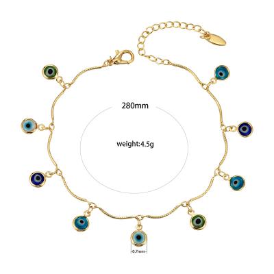 China Colorful Eye Elfic Summer Hotsale Anklet Jewelry 18K Eye Anklet Jewelry Letter Initial Anklet for sale