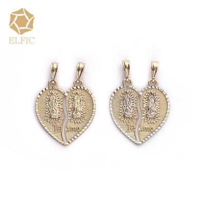 China Not Allergy Elfic Large Heart Shaped Religious Virgin Mary Pendant for sale