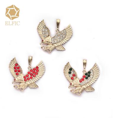 China Not Allergy Elfic 18K Gold Plated Zircon Eagle Pendant Wholesale Jewelry Charms for sale