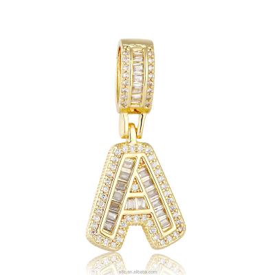 China Not Allergy Initials Pendant, Zircon Hip Hop Letter Elfic Pendant Popular Fashion For Men Hiphop Charm Gold Pendants Unique Fashion CN; GUA for sale