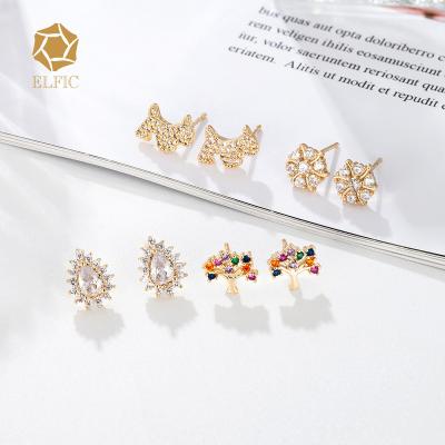 China Latest Bohemian Elfic Zircon Design Wedding Earrings Party Fashion Small Earring Lady Design for sale