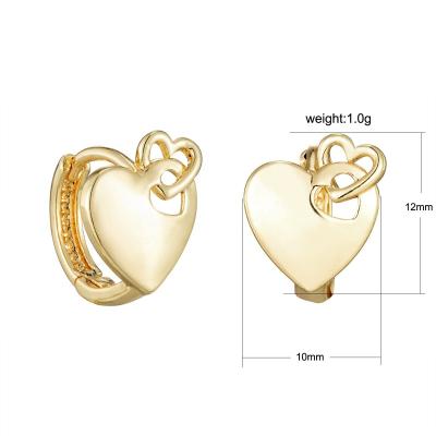 China Bohemia Elfic Heart Cheap Earrings Dubai Cubic Zirconia 18k/14k Gold Plated Jewelry Fashion Earrings For Women Christmas Earrings for sale