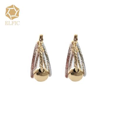 China Gorgeous Bohemian Elfic tricolor earrings round earrings for sale