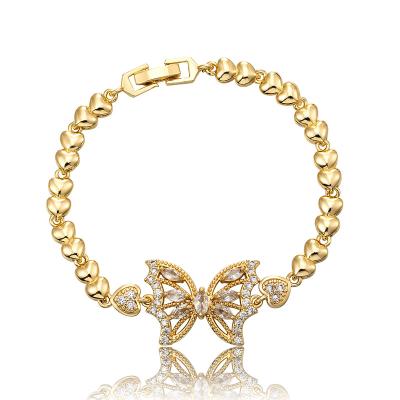 China Popular New Design Elfic Bracelets Women Fashion Zircon Butterfly Jewelry Colorful Wholesale Diamond Gift Bracelet for sale