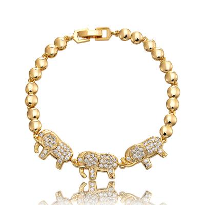 China Wholesale Fashion Women Bracelets Elfic Jewelry Elfic Jewelry Zircon Elephants Bracelet Factory New Design Gold Plated Lady Bracelet for sale