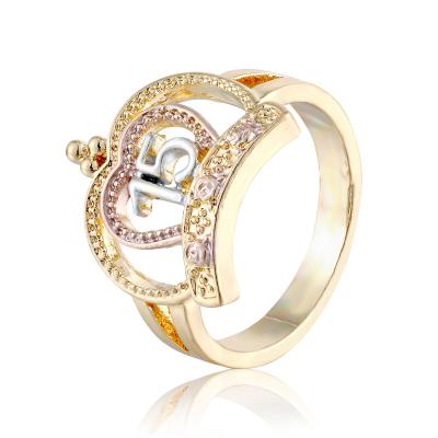 China TRENDY religious Elfic fashion jewelry gold plated rings men and women design crown ring last 15 year anillnos quince anos for sale